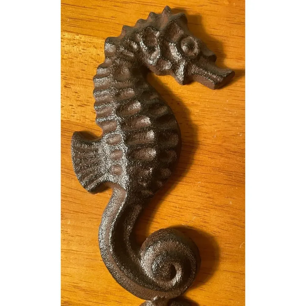 Seahorse Wall Hook Cast Iron Nautical Beach House Coastal Rustic Towel Hanger